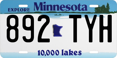 MN license plate 892TYH