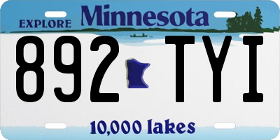 MN license plate 892TYI