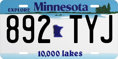 MN license plate 892TYJ