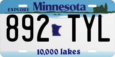 MN license plate 892TYL