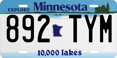 MN license plate 892TYM