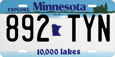 MN license plate 892TYN
