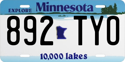 MN license plate 892TYO