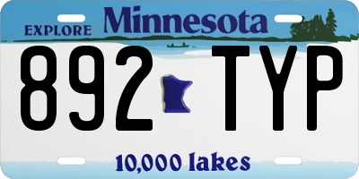 MN license plate 892TYP