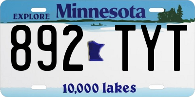 MN license plate 892TYT