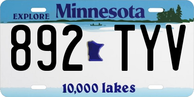 MN license plate 892TYV