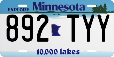 MN license plate 892TYY