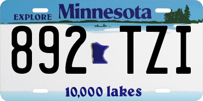 MN license plate 892TZI