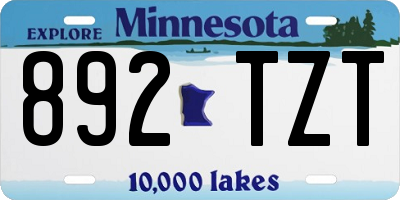 MN license plate 892TZT