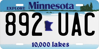 MN license plate 892UAC