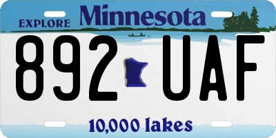 MN license plate 892UAF