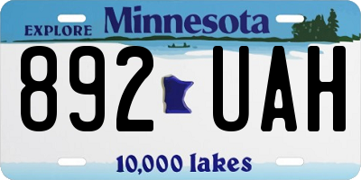 MN license plate 892UAH