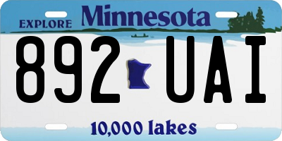 MN license plate 892UAI