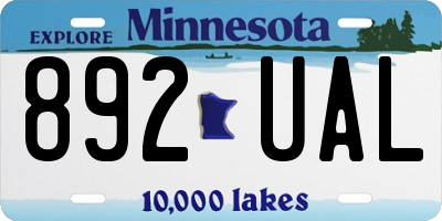 MN license plate 892UAL