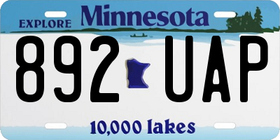 MN license plate 892UAP