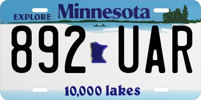 MN license plate 892UAR