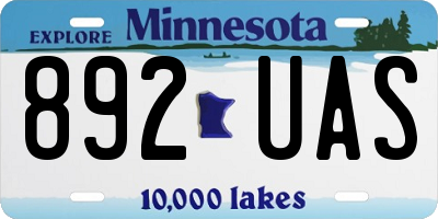 MN license plate 892UAS
