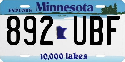MN license plate 892UBF