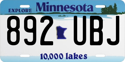 MN license plate 892UBJ