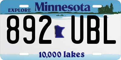 MN license plate 892UBL