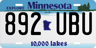 MN license plate 892UBU