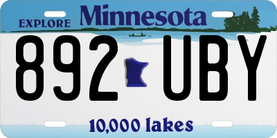 MN license plate 892UBY