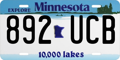MN license plate 892UCB