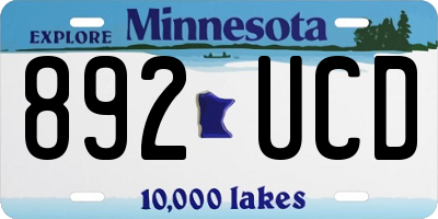 MN license plate 892UCD