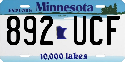 MN license plate 892UCF