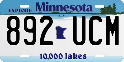 MN license plate 892UCM