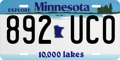 MN license plate 892UCO