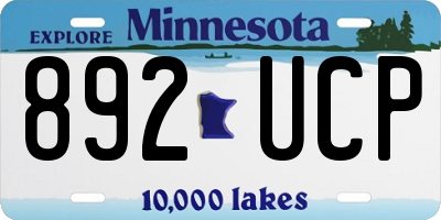 MN license plate 892UCP