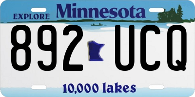 MN license plate 892UCQ