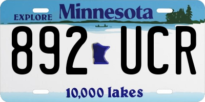 MN license plate 892UCR