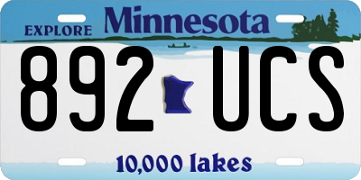 MN license plate 892UCS