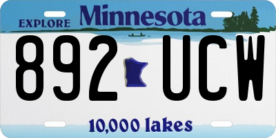 MN license plate 892UCW