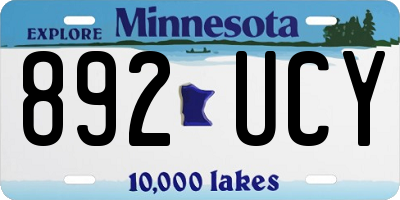 MN license plate 892UCY