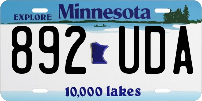 MN license plate 892UDA