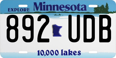 MN license plate 892UDB