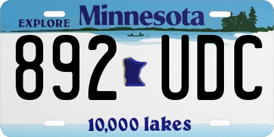 MN license plate 892UDC