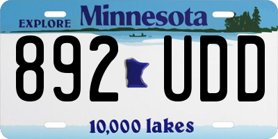 MN license plate 892UDD