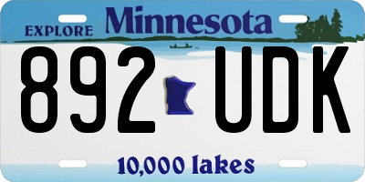 MN license plate 892UDK