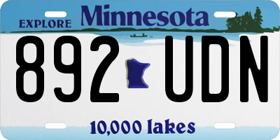 MN license plate 892UDN