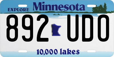 MN license plate 892UDO