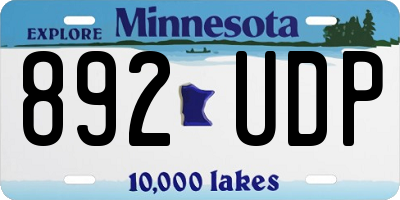 MN license plate 892UDP