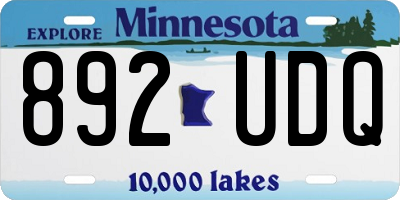 MN license plate 892UDQ