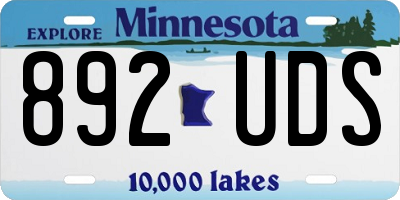 MN license plate 892UDS