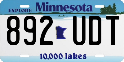 MN license plate 892UDT