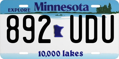 MN license plate 892UDU