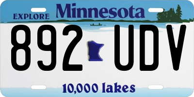 MN license plate 892UDV